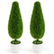 Costway 2 Pack Artificial Cedar Plant 3 FT Potted Teardrop Shaped Bush with Premium PE Leaves